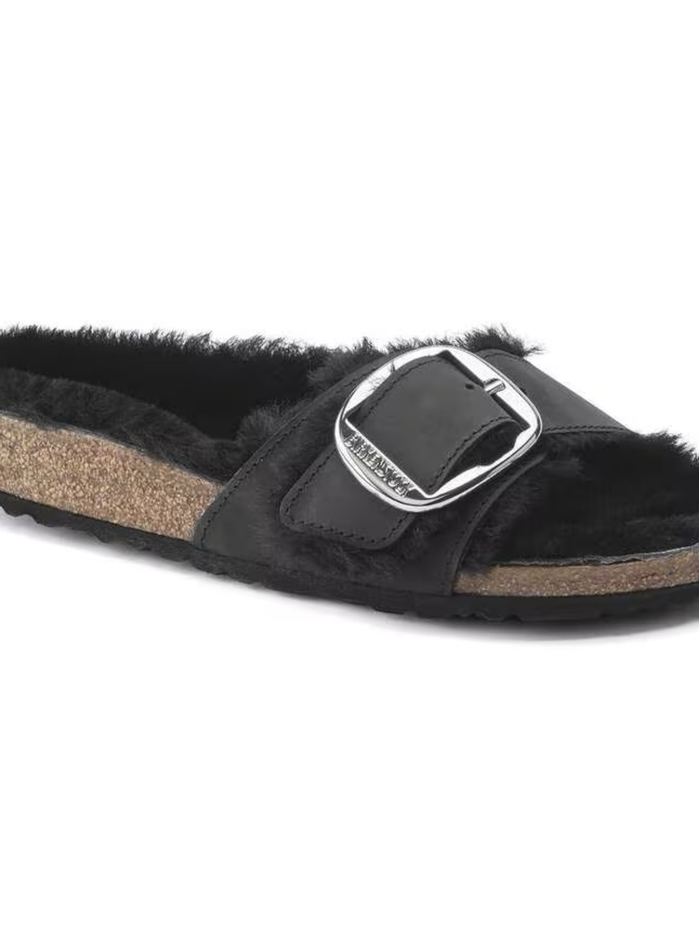 Birkenstock Madrid Big Buckle Sandals Black with Silver Buckle